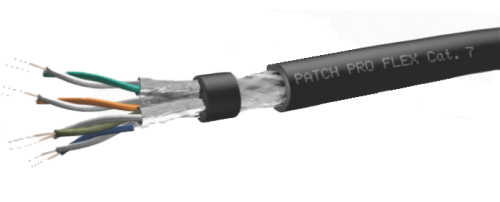 Draka Cat.7 S/FTP Pro FLEX feket PUR/Gumi patch kábel (60015173)