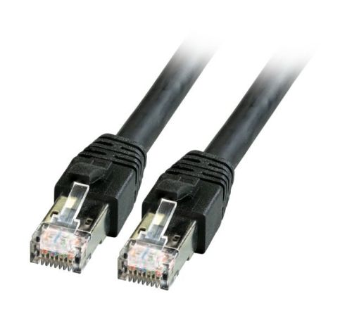 CAT 8.1 patch kábel, S/FTP (PiMF) fekete, 0,5m (K5528SW.0,5)