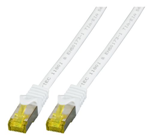Cat7 10G RJ45 patch kábel S/FTP, LSZH, 10m, Cat6A dugókkal, fehér